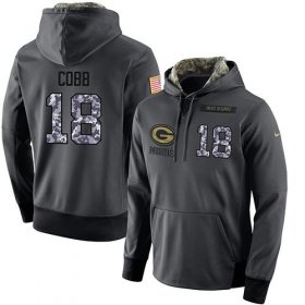 Wholesale Cheap NFL Men\'s Nike Green Bay Packers #18 Randall Cobb Stitched Black Anthracite Salute to Service Player Performance Hoodie
