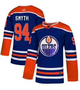 Wholesale Cheap Adidas Oilers #94 Ryan Smyth Royal Blue Sequin Embroidery Fashion Stitched NHL Jersey