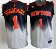 Wholesale Cheap New York Knicks #1 Amare Stoudemire Black/Gray Fadeaway Fashion Jersey
