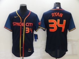 Wholesale Cheap Men\'s Houston Astros #34 Nolan Ryan 2022 Navy City Connect Flex Base Stitched Baseball Jersey