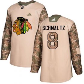 Wholesale Cheap Adidas Blackhawks #8 Nick Schmaltz Camo Authentic 2017 Veterans Day Stitched NHL Jersey