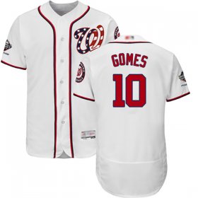 Wholesale Cheap Nationals #10 Yan Gomes White Flexbase Authentic Collection 2019 World Series Champions Stitched MLB Jersey