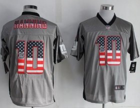 Wholesale Cheap Nike Giants #10 Eli Manning Grey Men\'s Stitched NFL Elite USA Flag Fashion Jersey