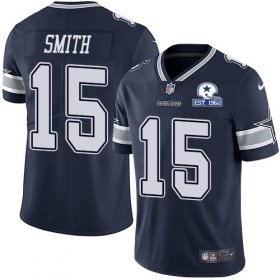 Wholesale Cheap Nike Cowboys #15 Devin Smith Navy Blue Team Color Men\'s Stitched With Established In 1960 Patch NFL Vapor Untouchable Limited Jersey