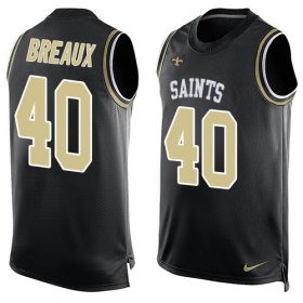 Wholesale Cheap Nike Saints #40 Delvin Breaux Black Team Color Men\'s Stitched NFL Limited Tank Top Jersey