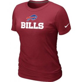 Wholesale Cheap Women\'s Nike Buffalo Bills Authentic Logo T-Shirt Red