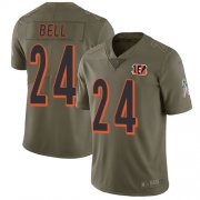 Wholesale Cheap Nike Bengals #24 Vonn Bell Olive Men's Stitched NFL Limited 2017 Salute To Service Jersey