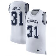Wholesale Cheap Nike Cowboys #31 Byron Jones White Men's Stitched NFL Limited Rush Tank Top Jersey