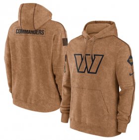 Wholesale Cheap Men\'s Washington Commanders 2023 Brown Salute to Service Pullover Hoodie