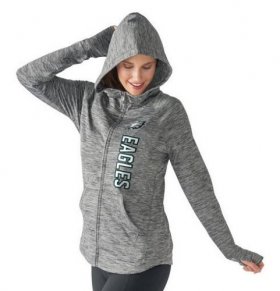 Wholesale Cheap Women\'s NFL Philadelphia Eagles G-III 4Her by Carl Banks Recovery Full-Zip Hoodie Heathered Gray