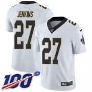 Wholesale Cheap Nike Saints #27 Malcolm Jenkins White Men's Stitched NFL 100th Season Vapor Untouchable Limited Jersey