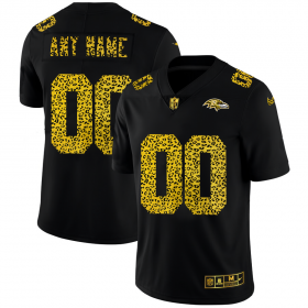 Wholesale Cheap Baltimore Ravens Custom Men\'s Nike Leopard Print Fashion Vapor Limited NFL Jersey Black