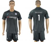 Wholesale Cheap Chelsea #1 Begovic Black Soccer Club Jersey