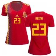 Wholesale Cheap Women's Spain #23 Reina Red Home Soccer Country Jersey
