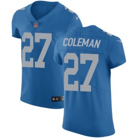 Wholesale Cheap Nike Lions #27 Justin Coleman Blue Throwback Men\'s Stitched NFL Vapor Untouchable Elite Jersey