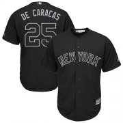 Wholesale Cheap Yankees #25 Gleyber Torres Black "De Caracas" Players Weekend Cool Base Stitched MLB Jersey