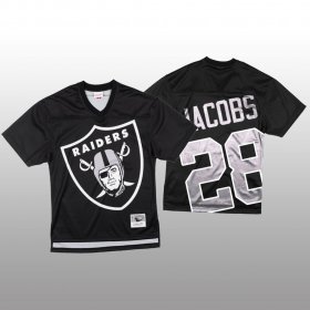 Wholesale Cheap NFL Las Vegas Raiders #28 Josh Jacobs Black Men\'s Mitchell & Nell Big Face Fashion Limited NFL Jersey