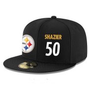 Wholesale Cheap Pittsburgh Steelers #50 Ryan Shazier Snapback Cap NFL Player Black with White Number Stitched Hat