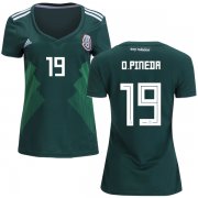 Wholesale Cheap Women's Mexico #19 O.Pineda Home Soccer Country Jersey