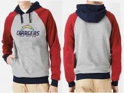 Wholesale Cheap Los Angeles Chargers Authentic Logo Pullover Hoodie Grey & Red