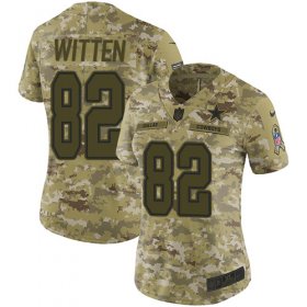 Wholesale Cheap Nike Cowboys #82 Jason Witten Camo Women\'s Stitched NFL Limited 2018 Salute to Service Jersey