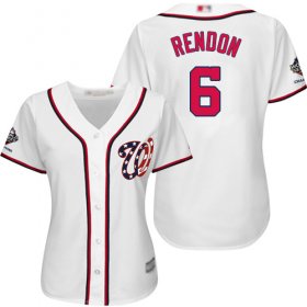 Wholesale Cheap Nationals #6 Anthony Rendon White Home 2019 World Series Champions Women\'s Stitched MLB Jersey