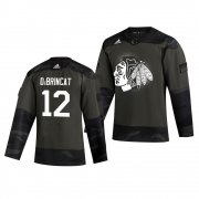 Wholesale Cheap Chicago Blackhawks #12 Alex Debrincat Adidas 2019 Veterans Day Men's Authentic Practice NHL Jersey Camo