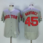 Wholesale Cheap Red Sox #45 Pedro Martinez Grey Flexbase Authentic Collection Stitched MLB Jersey