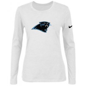 Wholesale Cheap Women\'s Nike Carolina Panthers Of The City Long Sleeve Tri-Blend NFL T-Shirt White