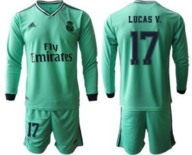 Wholesale Cheap Real Madrid #17 Lucas V. Third Long Sleeves Soccer Club Jersey