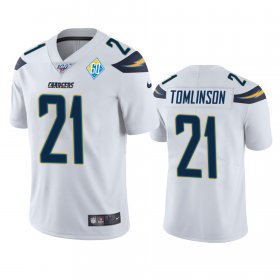 Wholesale Cheap Los Angeles Chargers #21 Ladainian Tomlinson White 60th Anniversary Vapor Limited NFL Jersey