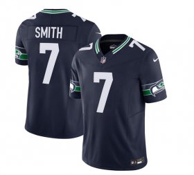 Wholesale Cheap Men\'s Seattle Seahawks #7 Geno Smith 2023 F.U.S.E. Navy Limited Football Stitched Jersey