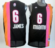 Wholesale Cheap Miami Floridians #6 LeBron James ABA Hardwood Classic Swingman Black No Holes Jersey