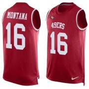 Wholesale Cheap Nike 49ers #16 Joe Montana Red Team Color Men's Stitched NFL Limited Tank Top Jersey
