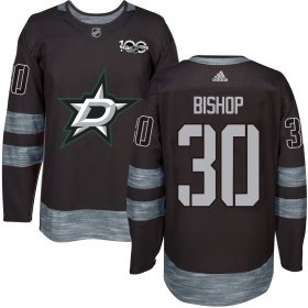 Wholesale Cheap Adidas Stars #30 Ben Bishop Black 1917-2017 100th Anniversary Stitched NHL Jersey