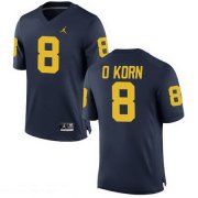 Wholesale Cheap Men's Michigan Wolverines #8 John O'Korn Navy Blue Stitched College Football Brand Jordan NCAA Jersey