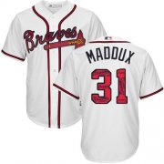 Wholesale Cheap Braves #31 Greg Maddux White Team Logo Fashion Stitched MLB Jersey