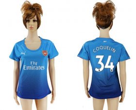 Wholesale Cheap Women\'s Arsenal #34 Coquelin Away Soccer Club Jersey