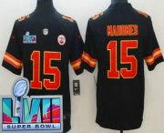 Cheap Youth Kansas City Chiefs #15 Patrick Mahomes Limited Black Super Bowl LVII Vapor Jersey