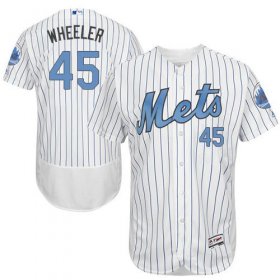 Wholesale Cheap Mets #45 Zack Wheeler White(Blue Strip) Flexbase Authentic Collection Father\'s Day Stitched MLB Jersey