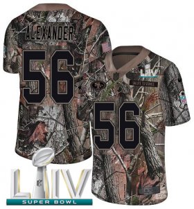 Wholesale Cheap Nike 49ers #56 Kwon Alexander Camo Super Bowl LIV 2020 Men\'s Stitched NFL Limited Rush Realtree Jersey