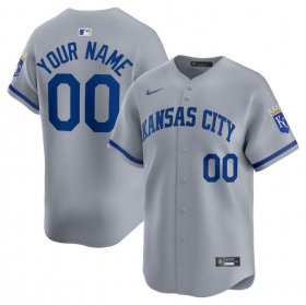 Cheap Men\'s Kansas City Royals Active Player Custom Gray 2024 Alternate Limited Stitched Baseball Jersey