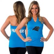 Wholesale Cheap Women's All Sports Couture Carolina Panthers Blown Coverage Halter Top