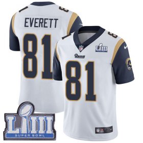 Wholesale Cheap Nike Rams #81 Gerald Everett White Super Bowl LIII Bound Men\'s Stitched NFL Vapor Untouchable Limited Jersey