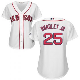 Wholesale Cheap Red Sox #25 Jackie Bradley Jr White Home Women\'s Stitched MLB Jersey