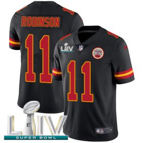 Wholesale Cheap Nike Chiefs #11 Demarcus Robinson Black Super Bowl LIV 2020 Men\'s Stitched NFL Limited Rush Jersey