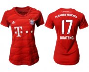 Wholesale Cheap Women's Bayern Munchen #17 Boateng Home Soccer Club Jersey