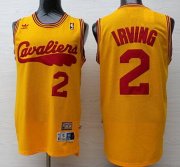 Wholesale Cheap Men's Cleveland Cavaliers #2 Kyrie Irving 2009 Yellow Hardwood Classics Soul Swingman Throwback Jersey