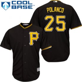 Wholesale Cheap Pirates #25 Gregory Polanco Black Cool Base Stitched Youth MLB Jersey