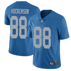 Wholesale Cheap Nike Lions #88 T.J. Hockenson Blue Throwback Men\'s Stitched NFL Vapor Untouchable Limited Jersey